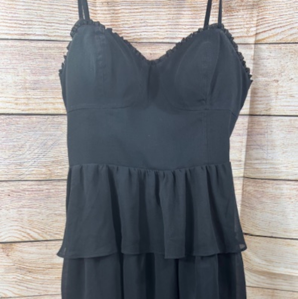 American Eagle Outfitters Womens 3 Tier Black Layered Dress Size 8
